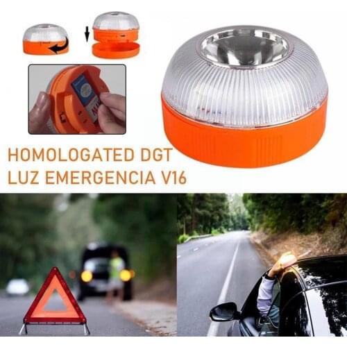 Emergency Light Rechargeable Magnetic Induction Strobe V16 Light Dgt Car Emergency Approved Homologated Beacon Light T8C6