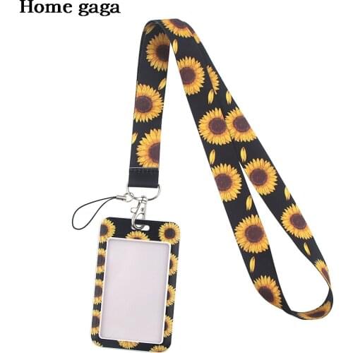 DB323 Homegaga Sunflower Art Keychain Ribbon Lanyards for Keys ID Card Phone Straps Hanging Rope Lariat Students Badge Holder