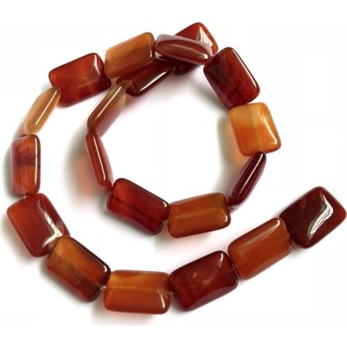 Natural A Quality Red Carnelian Beads Red Agat e 14x20mm Rectangle Bead Gem Loose Beads For Jewelry Making,1strand 15.5"