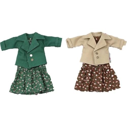 DBS Blyth icy 1/6 bjd green and Brown dress and coat girl gift toys licca