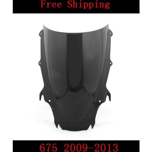 For Triumph Daytona 675 2009 2010 2011 2012 2013 675 09-13 Double bubble windshield windscreen Injection Black