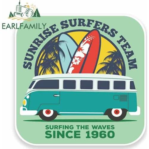 EARLFAMILY 13cm x 13cm for Camper Van Funny Car Stickers RV VAN 3D DIY Fine Decal Bumper Trunk Truck Graphics Vinyl JDM Graphics