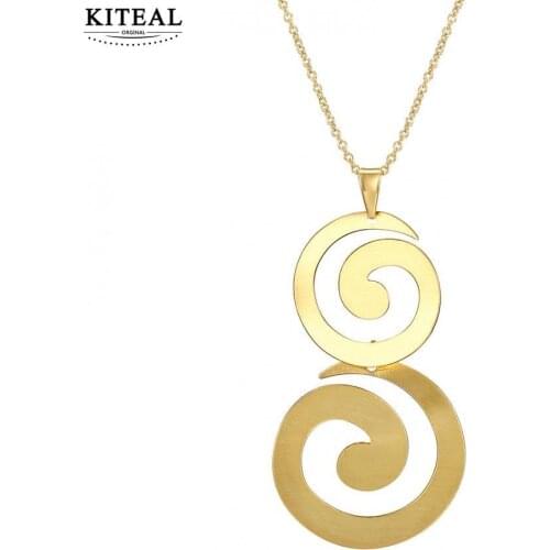 KITEAL Xmas Gift Gold color necklaces & pendants for female circle personality perfume women Elegant