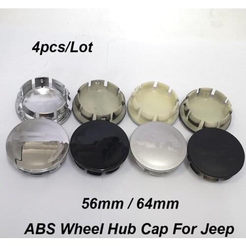 56mm 64mm 4pcs/lot Car Wheel Hub Cap for Cherokee Liberty Rubicon Wrangler Auto Car Wheel Center Covers Badge Glossy/matte/black