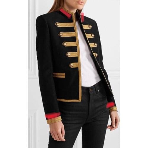 Golden black male female singer performance costume homme court costume host dress nightclub DJ dance performance jacket