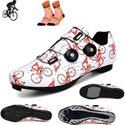 Road bike shoes women men sapatilha ciclismo mtb SPD cycling shoes breathable self-locking professional riding sport sneaker