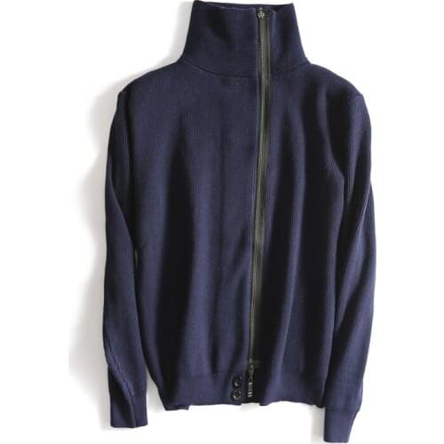 Fashion Diagonal zipper turtleneck cashmere sweater 2021 korean winter clothes women knitted jumper pull femme hiver cardigan