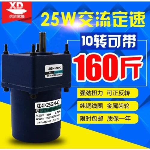 220 v ac gear motor 25 w power miniature constant speed motor and reversing motor