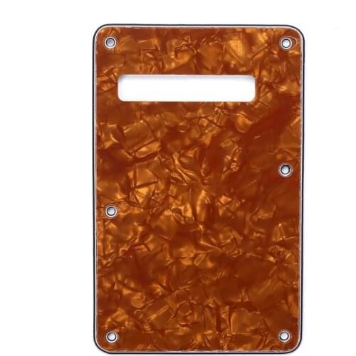 Musiclily Guitar Strat Back Plate for Fender USA/Mexican Standard Stratocaster Modern Style, 4Ply Earthy Yellow Pearl