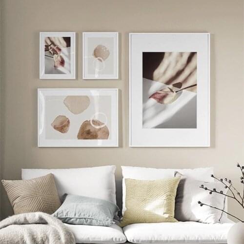 Sunlight Leaves Wall Art Canvas Painting Geometric Simple Style Plant Nordic Posters and Prints Decor Picture Modern Home Decor