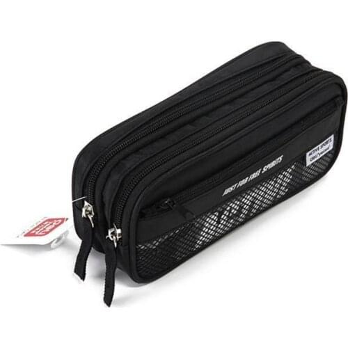 New High Quality Large Capacity Multifunctional Canvas Pencil Cases Big Leather Pen Bags Box for Boys Girls School P9YA