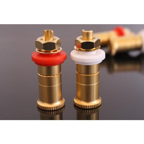 One Pair Pure Copper Plated Gold Amplifier Terminal Amp Speaker Terminals L3-1