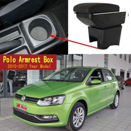 For Polo Mk5 6R Vento 2010-2018 Dual Layer Armrest Arm Rest Center Centre Console Storage Box Tray 2012 2013 2014