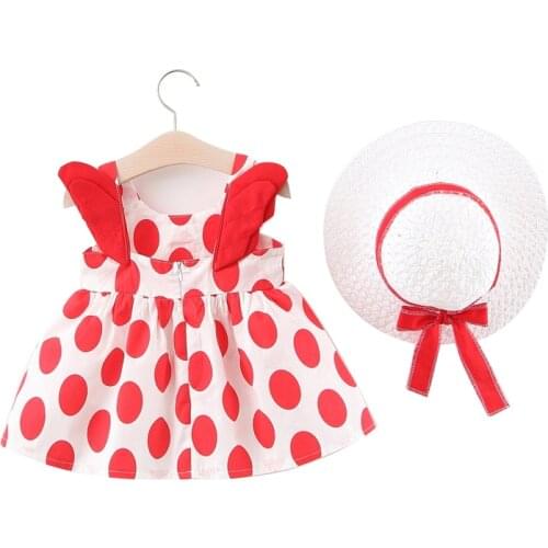 Girls Casual Dresses Sets Of Clothing Printed Dress Princess Shorts Skirt Hat Cotton Soft Sun Cap Baby Girl Clothes Summer Dress