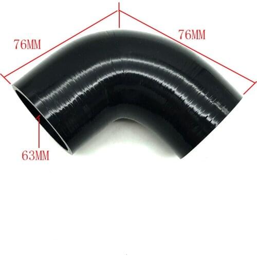 Black 90 Degree Elbow Silicone Hose Coupler 63MM Turbo silicone Pipe Air Intake hose Coupler