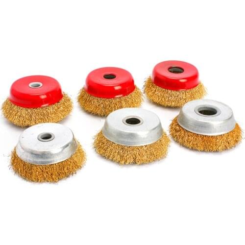 1Pc Wire Wheel Grinding and Rusting Angle Grinder Metal Polishing Wheel Stainless Steel Bowl Type Grinding Wire Brush Wheel