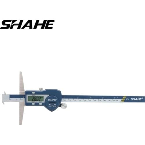 Shahe 0-200 mm double hooks depth caliper depth gauge digital calipers stainless steel micrometro measuring tools