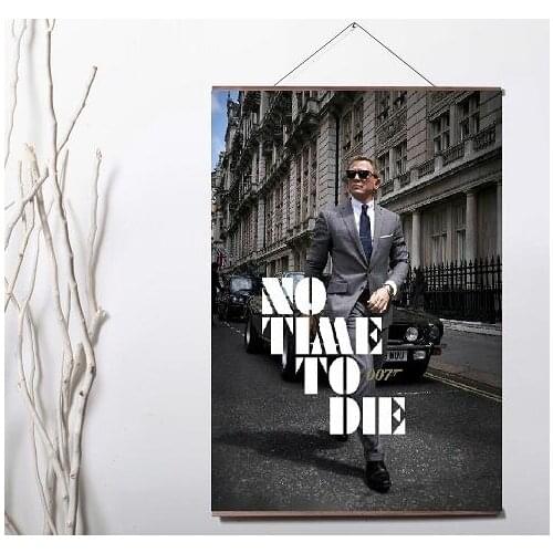 Lot style Choose No Time To Die MOVIE Art Canvas print poster decoration painting with solid wood hanging scroll
