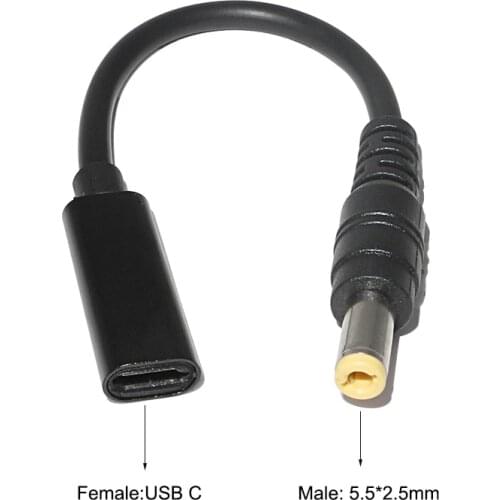 USB 3.1 Type C USB Female to DC 5.5*2.5 mm 5.5* 2.1 Male Power Charger Adapter Connector Adaptor for Asus Lenovo Toshiba Laptop
