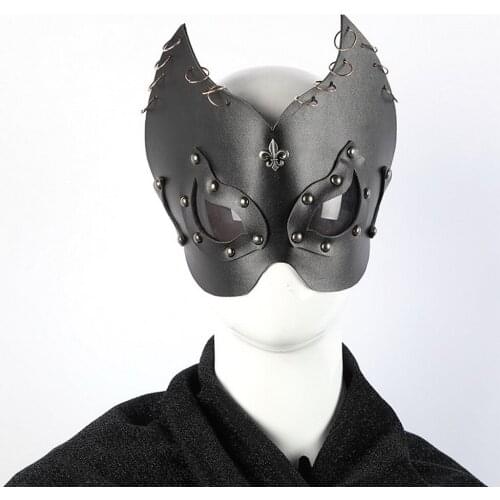 Role Play Fox Funny Halloween Mask Costume Party Easter Cosplay PU Leather Masks Adult Sexy Black Props Accessories
