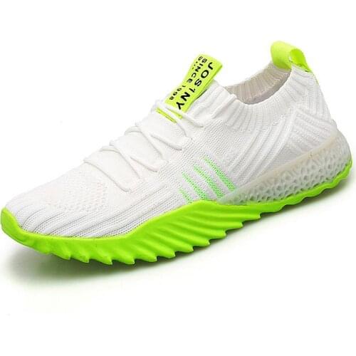 Plus Size Summer Breathable Sock Sneakers Man Sport Shoes Mens Sports Shoes Women Running Shoes for Men White Knit Gym GME-1605