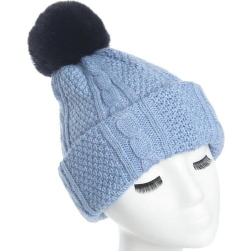 Lady Scarf hat Autumn Winter knitted warm Skiing caps Thickened winter warm ear protection hat Hat for Women