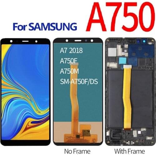 Genuine Tested For Samsung Galaxy A7 2018 A750F A750FN A750G LCD Display Touch Screen Digitizer Assembly Frame Replacement
