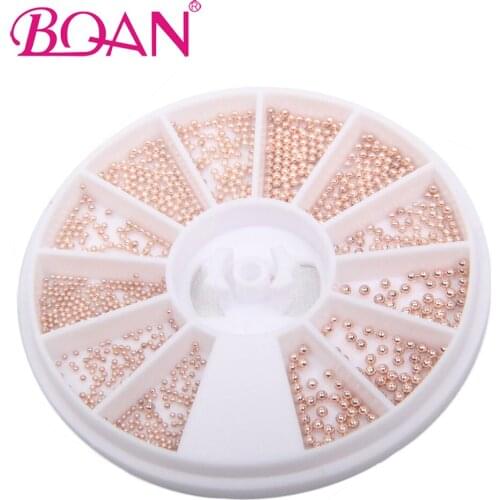 1Box 3D Nail Steel Ball Nail Art Decoration Mini Caviar Metal Beads 1MM 0.5MM With Wheel