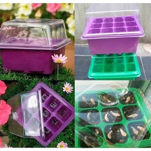 1 pc 9/12 holes Planting Seed Tray Kit Plant Germination Box with Dome and Base Garden Grow Box Portable Gardening Planter