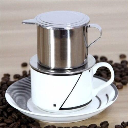 1pc Vietnamese Coffee Filter Stainless Steel Maker Pot Infuse Cup Serving Delicious Portable Stainless Steel Coffee Drip Filter