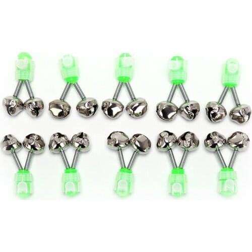 10PCS/LOT Plug-in Luminous Stick Sea Otter Fishing Bell Alarm Bell Fishing Gear Gadgets Not Hurt Spiral Bell Fishing Accessories