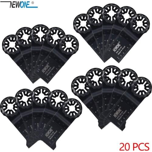 NEWONE 20pcs Starlock Plunge Cut Oscillating Multi-Tool Blade Accessory Sets Ideal for Cutting Grinding Scraping Sanding