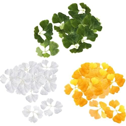 30 Pieces Artificial Leaves Silk Ginkgo Leaf DIY Craft Decoration