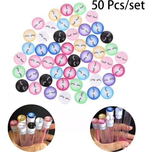 50 pcs Mixed Color Eyelashes Handmade Caboodle Dome DIY Jewelry Products