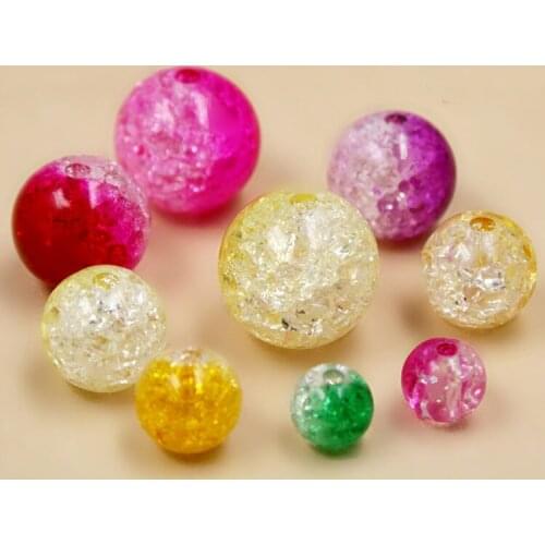 Acrylic Round Ball Spacer Beads Charms Findings 8 10 12 14 16MM Pick Size For DIY necklace Jewelry Making fashion