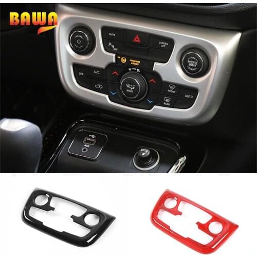 BAWA Interior Mouldings For Jeep Compass Automatic Type 2017 Air Conditioner Control Panel Frame Decoration Covers For Compass
