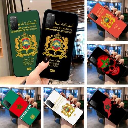 Morocco Flag National Emblem Passport Phone Case for Huawei Honor 30 20 10 9 8 8x 8c v30 Lite view 7A pro