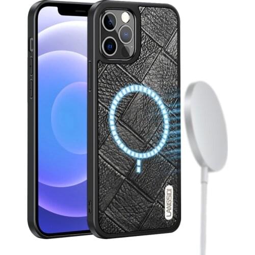 Genuine Cow Leather Magsafe Phone Case For Apple iPhone 12 Pro Max 12 Mini 12Pro Max 360 Full Protective Cover Magnetic Shell