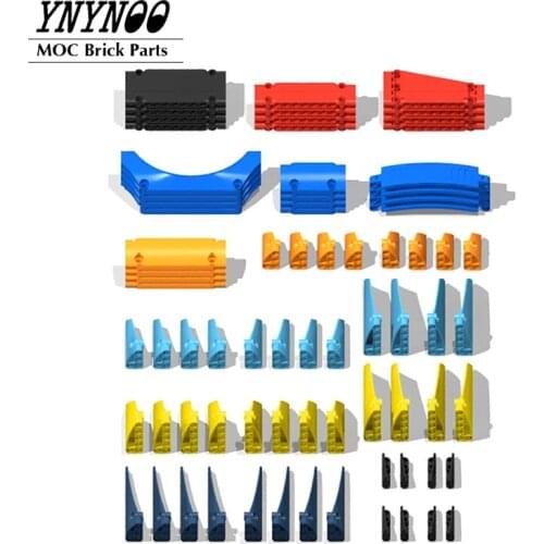 76Pcs/lot DIY Educational Parts Technical Panels Bricks Parts for Standard MOC Building Block Toys - Black Orange Red Yellow