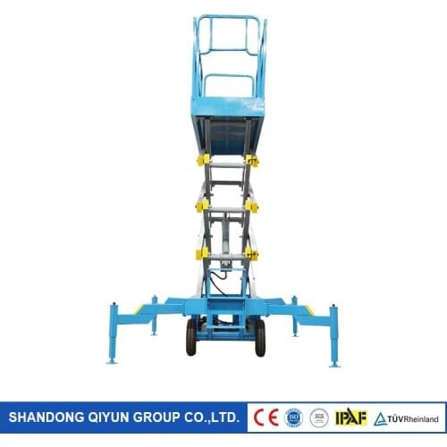 Qiyun Electric Hydraulic Scissor Lift Lifting Height 14m Loading Weight 500 kg for Aerial Working with CE ISO