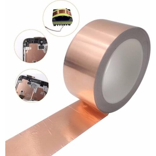 Conductive Adhesive 5 8 10 15 20 30 40 50mm 20M EMI Shielding Copper Foil Tape Heat Insulation High Temperature Tape Waterproof