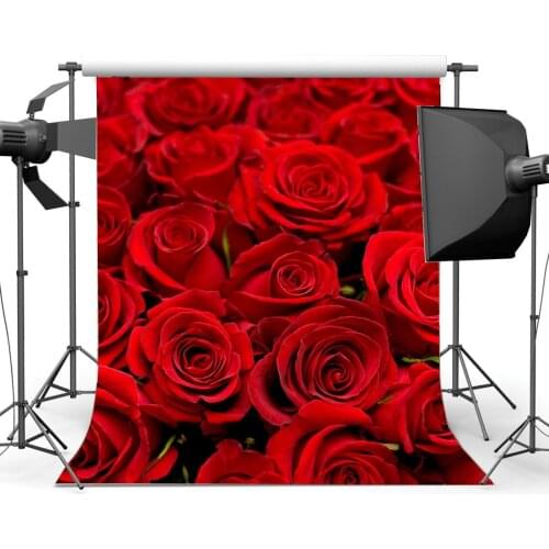 Valentines Day Backdrop Photography Backdrops Red Blooming Fresh Rose Flowers Romantic Wedding Background