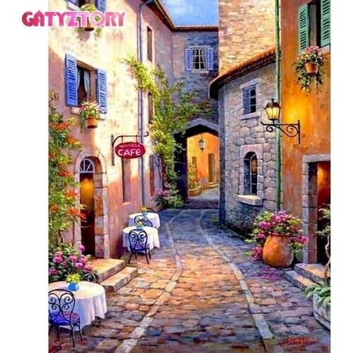 GATYZTORY Diamond Painting Full Square Stones Home Decoration Landscape Diamond Embroidery Scenery Mosaic Beaded Picture