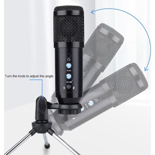 192KHZ USB Condenser Microphone with Stand 24bit Recording Mike Microphones for Live Broadcast PC Audio Condenser Microphone