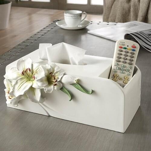 European-style Remote Control Storage Box Tissue Box Living Room Coffee Table Storage Box Creative Napkin Paper Box Pumping Box