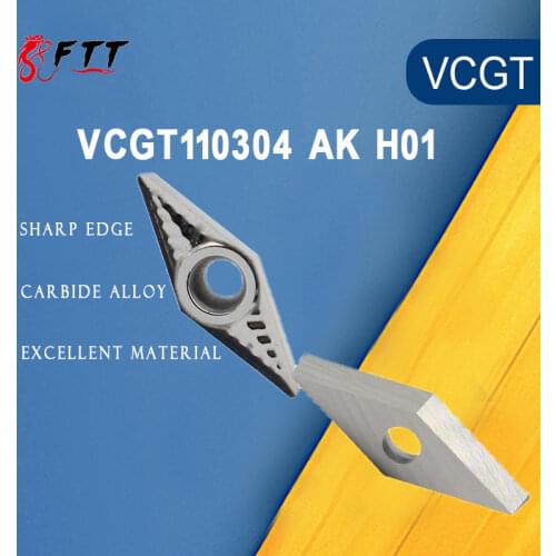 20PCS VCGT110304 AK H01 VCGT 110304 Aluminum cutter blade Insert Cutting Tool turning tool CNC Tools AL +TIN Alloy wood