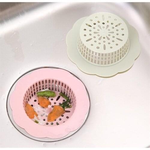 Hot 400pcs/lot Sink Sewer Filter Net Silicone Floor Drain Plug Water Hair Stopper Strainer Cover Kitchen Bathroom Tub