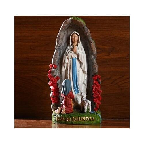 Nun Jesus Statue Decoration Resin Home Crafts Catholic Christian Church Miniature sculpture Christmas Gift Collection