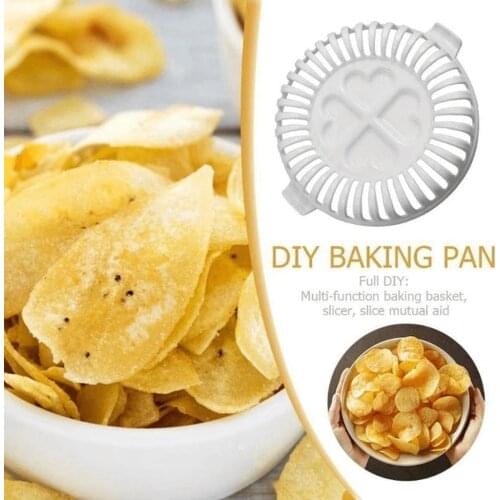 Microwave Potato Vegetable Fruit Chip Maker Set Diy Baking Pan Chip Tray Kitchen Bakeware Tools Baking Pans Chips Rack