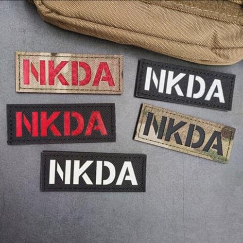 NKDA Unknown Drug Allergy IR Infrared Reflective Patch Letter Nylon Military Tactical Stickers On Clothes Applique For Bag Vest